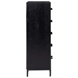 Chest of Drawers Black 42x35x110 cm Solid Pinewood 349928