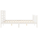 Bed Frame without Mattress White 160x200 cm Solid Wood Pine 3192892