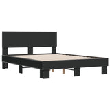 Bed Frame Black Engineered wood, Metal Double Durable Bed Frame 3280197