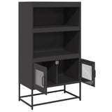 ZNTS Highboard Black 68x39x123 cm Steel 853368