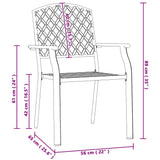 Stackable Outdoor Chairs 2 pcs Steel Anthracite 44265