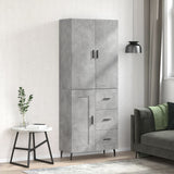 Highboard Concrete Grey 69.5x34x180 cm Engineered Wood 3196031