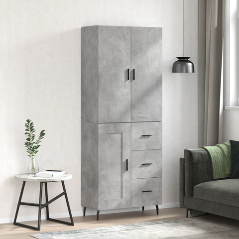 Highboard Concrete Grey 69.5x34x180 cm Engineered Wood 3196031