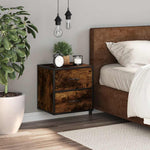 ZNTS Wall-mounted Bedside Cabinet Smoked Oak 40x31x39.5 cm 848728