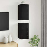 Wall TV Cabinet Wall-mounted 2 pcs Black Oak 30.5 x 30 x 60 cm 875070