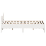 Bed Frame without Mattress White 120x190 cm Small Double Solid Wood Pine 844750