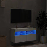 TV Wall Cabinet with LED Lights White 80x30x40 cm 837197