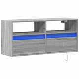 TV Wall Cabinet with LED Lights Grey Sonoma 100x31x45 cm 852339
