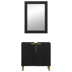ZNTS 2 Piece Bathroom Furniture Set Black Engineered Wood 3309994