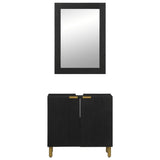ZNTS 2 Piece Bathroom Furniture Set Black Engineered Wood 3309994
