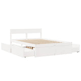 Bed Frame without Mattress White 140x190 cm Solid Wood Pine 3282355