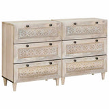 Sideboard 2 pcs White 120 x 33.5 x 75 cm Solid mango wood 3310070
