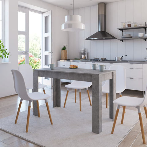 ZNTS Dining Table Concrete Grey 120x60x76 cm Engineered Wood 800436