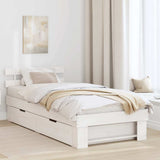 Bed Frame with Headboard White 80 x 200 cm Solid Pine Wood 872546