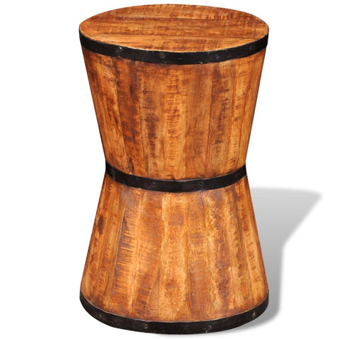Hourglass Stool Rough Mango Wood 241637