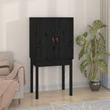 Highboard Black 60x40x120 cm Solid Wood Pine 821748