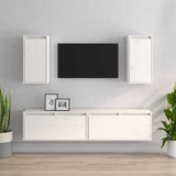 TV Cabinets 4 pcs White Solid Wood Pine 3100170