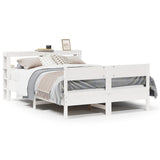 Bed Frame without Mattress White 150x200 cm King Size Solid Wood Pine 3306184