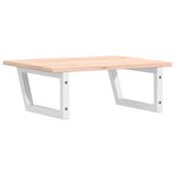 Basin Shelf Wall Mounted Steel and Solid Wood Oak 3302594
