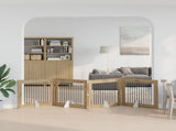 Dog Gate with Stands 4 pcs Artisan Oak 100 x 80 cm 892066