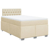 Box Spring Bed with Mattress Cream 120x190 cm Fabric 3285839