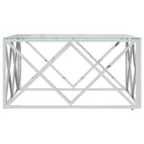 ZNTS Coffee Table 80x80x40 cm Stainless Steel and Glass 349969