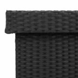 Garden Storage Box with Wheels Black 110x55x73 cm Poly Rattan 4103826