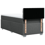 ZNTS Box Spring Bed with Mattress Dark Grey 90x200 cm Fabric 3285779