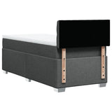 ZNTS Box Spring Bed with Mattress Dark Grey 90x200 cm Fabric 3285779