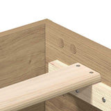 Bed Frame No Mattress Artisan Oak 135x190 cm Double Engineered Wood 861074