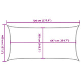Sun Shade Sail Light Grey 7x4 m 100% Polyester Oxford 4000553