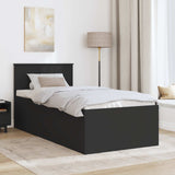 Bed Frame with Headboard Black 90 x 190 cm Engineered Wood 3408614