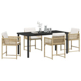 Garden Dining Set 5 pcs Beige Poly Rattan 3380759