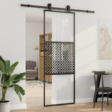 Glass Door Fretwork Black 76 x 2 x 205 cm Aluminium 42012457