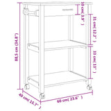 Kitchen Trolley MONZA 60x40x88.5 cm Solid Wood Pine 376094