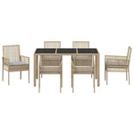 Garden Dining Set 7 pcs Beige Poly rattan 3334882