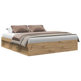 Bed Frame without Mattress Artisan Oak 200x200cm Engineered Wood 3328870