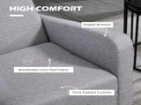 Linen-Look Boxy Armchair - Light Grey T3398P342985