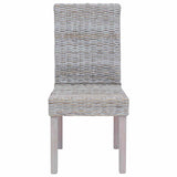 Dining Chair 2 pcs Solid Mahogany Wood White Wash 42012419