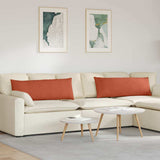 Sofa Pillows 2 pcs Red Orange 120 x 40 cm Corduroy Fabric 42013824