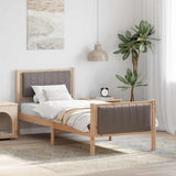 Bed frame Brown and taupe 75 x 190 cm Solid pine wood 878512