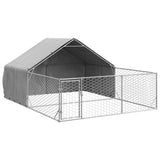 Outdoor Dog Kennel with Run 4x3x1,9 m Galvanised Steel 3329241