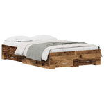 Bed Frame with Drawers Old wood 120 x 200 cm Engineered wood 3333969