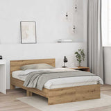 Bed Frame Artisan Oak 193 x 125 x 70 cm Engineered Wood 3376061