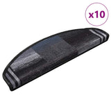 Stair Mats Self-adhesive 10 pcs 65x21x4 cm Black and Grey 149835