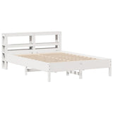 Bed Frame without Mattress White 150x200 cm King Size Solid Wood Pine 3306145