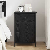 Bedside Cabinet Black Oak 40 x 42 x 60 cm Engineered Wood 875784