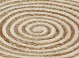 Handmade Rug Jute with Spiral Design White 120 cm 133717