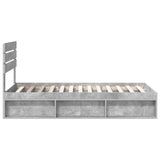 Bed Frame Concerte Grey 100 x 200 cm Solid Pine Wood 3411450