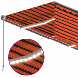 Manual Retractable Awning with Blind&LED 3.5x2.5m Orange&Brown 3069405